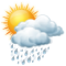 Intervalos nubosos con lluvia moderada