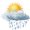Cielos nubosos con lluvia moderada