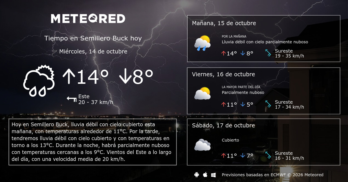 Tiempo en Semillero Buck. Clima a 14 días - Meteored Argentina